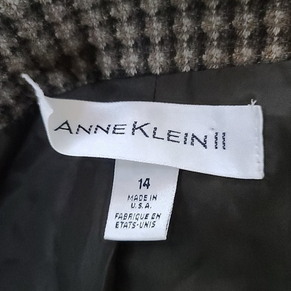 Vintage Ann Klein II Wool Blazer Size 14 Brown - Picture 2 of 5